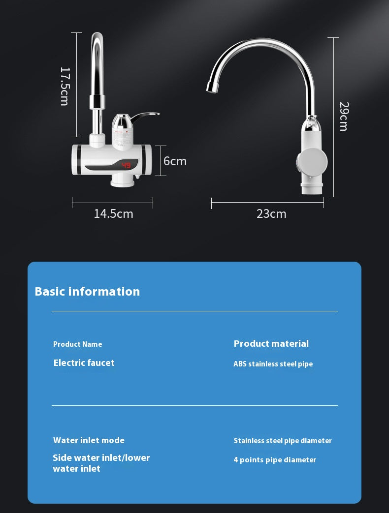 Stainless Steel LED Digital Display Instant Heating Electric Water Heater Faucet Tap, Geyser